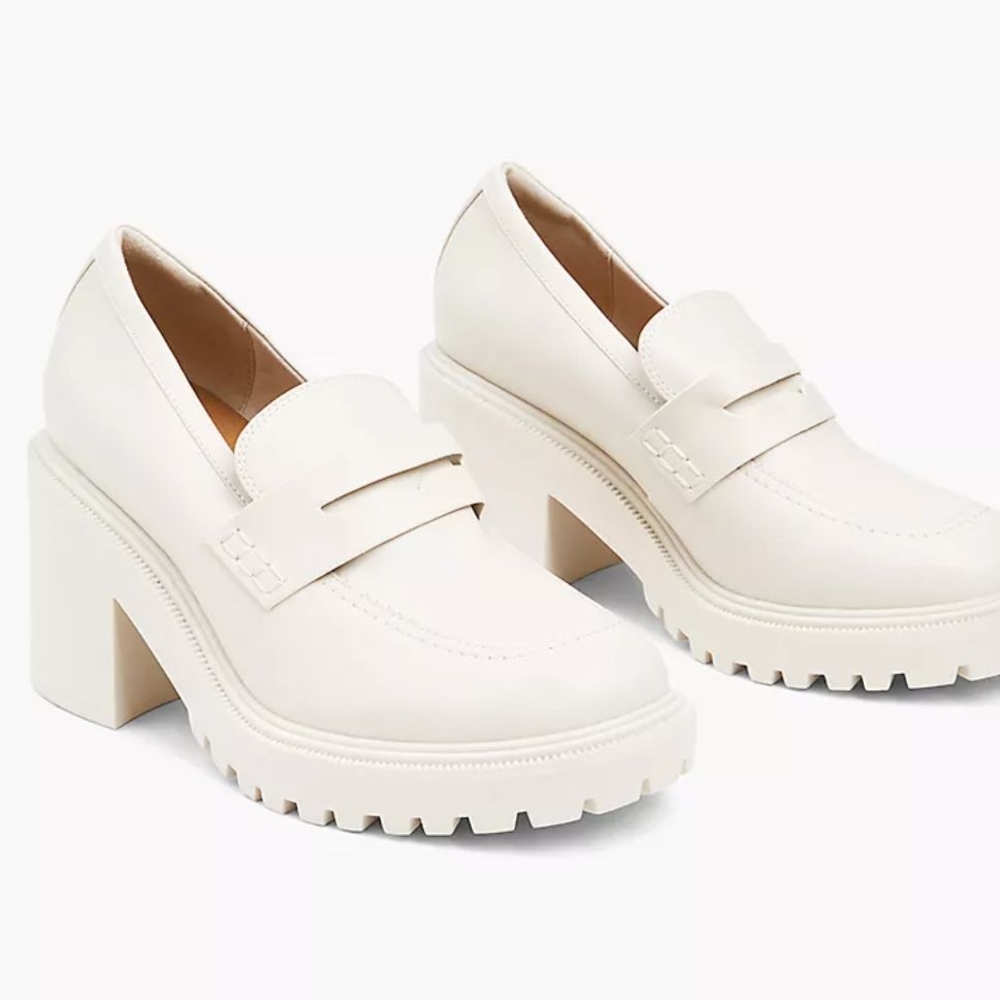 Lane Bryant Women's Platform Loafers in Cream